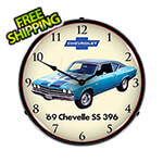 Collectable Sign and Clock 1969 Chevelle SS 396 Backlit Wall Clock