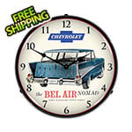 Collectable Sign and Clock 1957 Chevrolet Bel Air Nomad Backlit Wall Clock