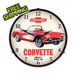 Collectable Sign and Clock 1959 Chevrolet Corvette Backlit Wall Clock