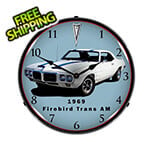 Collectable Sign and Clock 1969 Firebird Trans Am Backlit Wall Clock