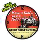 Collectable Sign and Clock Veedol Tractor Oil Backlit Wall Clock
