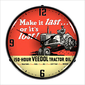 Veedol Tractor Oil Backlit Wall Clock
