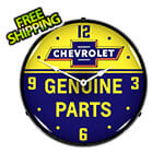 Collectable Sign and Clock Chevrolet Bowtie Genuine Parts Backlit Wall Clock
