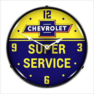 Chevrolet Bowtie Super Service Backlit Wall Clock