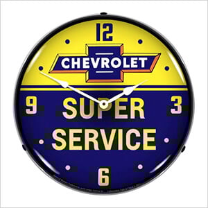 Chevrolet Bowtie Super Service Backlit Wall Clock