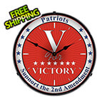 Collectable Sign and Clock Support the 2nd Amendment Backlit Wall Clock