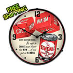 Collectable Sign and Clock Kendall Motor Oil Backlit Wall Clock