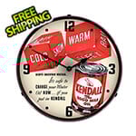 Collectable Sign and Clock Kendall Motor Oil Backlit Wall Clock
