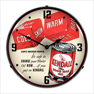 Kendall Motor Oil Backlit Wall Clock