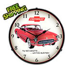 Collectable Sign and Clock 1957 Corvette Fuel Injection Backlit Wall Clock