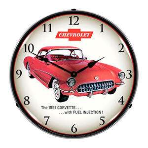 1957 Corvette Fuel Injection Backlit Wall Clock