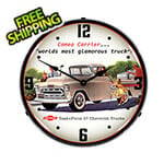 Collectable Sign and Clock 1957 Chevrolet Cameo Truck Backlit Wall Clock