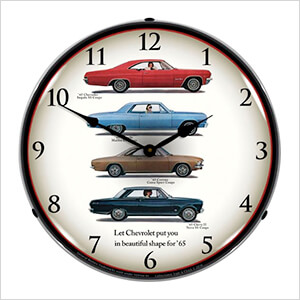 1965 Chevrolet Lineup Backlit Wall Clock