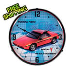 Collectable Sign and Clock 1984 Pontiac Fiero Backlit Wall Clock