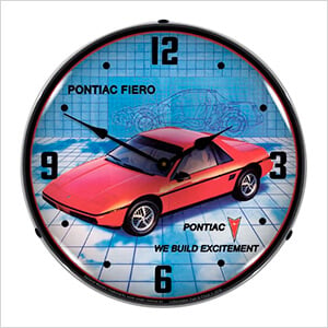 1984 Pontiac Fiero Backlit Wall Clock
