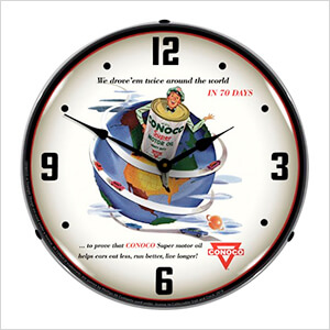 Conoco Super Motor Oil Backlit Wall Clock