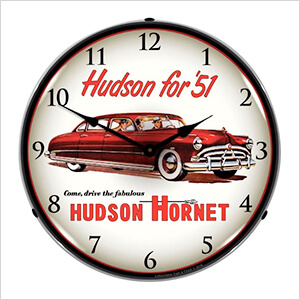 1951 Hudson Hornet Backlit Wall Clock