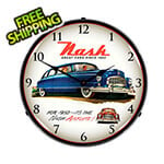Collectable Sign and Clock 1950 Nash Backlit Wall Clock