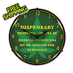 Collectable Sign and Clock Medical Marijuana Dispensary Backlit Wall Clock