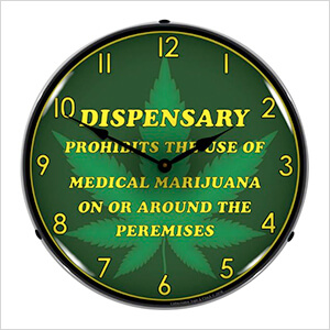 Medical Marijuana Dispensary Backlit Wall Clock