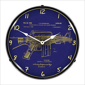 AR-15 Patent Blueprint Backlit Wall Clock