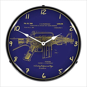 AR-15 Patent Blueprint Backlit Wall Clock