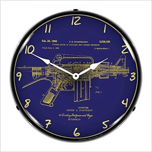 AR-15 Patent Blueprint Backlit Wall Clock