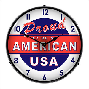 Proud to be an American Backlit Wall Clock