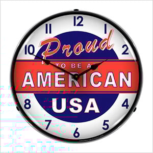 Proud to be an American Backlit Wall Clock