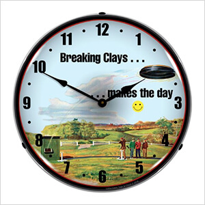 Shooting Clays Backlit Wall Clock