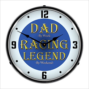 Dad The Racing Legend Backlit Wall Clock