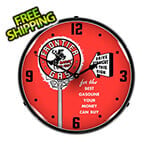 Collectable Sign and Clock Frontier Gas Backlit Wall Clock