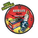 Collectable Sign and Clock Autolite Resistor Spark Plugs Backlit Wall Clock