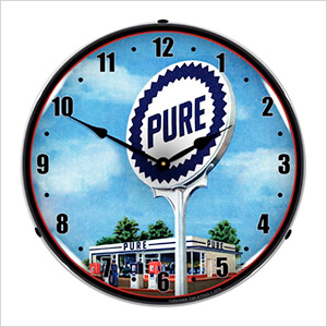 Pure Gas Station Backlit Wall Clock