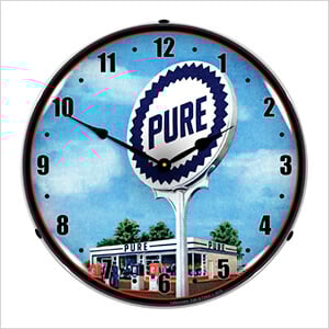 Pure Gas Station Backlit Wall Clock