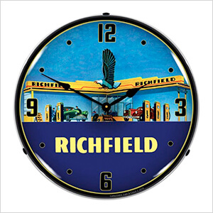 Richfield Gas Station Backlit Wall Clock