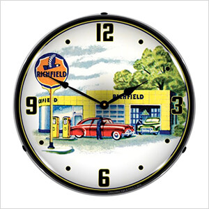 Richfield Gas Station Backlit Wall Clock