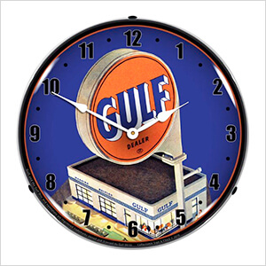 Gulf Gas Station Backlit Wall Clock