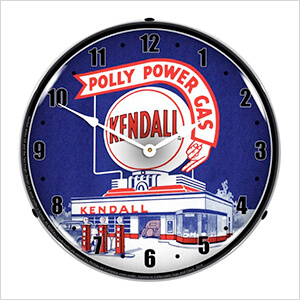 Kendall Gas Station Backlit Wall Clock