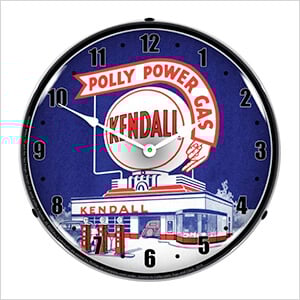 Kendall Gas Station Backlit Wall Clock