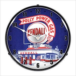 Kendall Gas Station Backlit Wall Clock