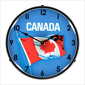 Canadian Flag Backlit Wall Clock