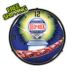 Collectable Sign and Clock Deep Rock Gasoline and Motor Oils Backlit Wall Clock