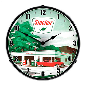 Sinclair Gas Station Backlit Wall Clock
