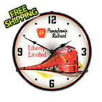 Collectable Sign and Clock Pennsylvania Railroad Liberty Limited Backlit Wall Clock