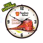 Collectable Sign and Clock Pennsylvania Railroad Liberty Limited Backlit Wall Clock