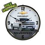 Collectable Sign and Clock 2017 Chevrolet Silverado Backlit Wall Clock