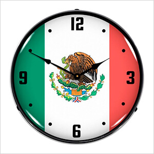 Mexican Flag Backlit Wall Clock