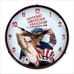 Defend American Freedom Backlit Wall Clock