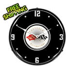 Collectable Sign and Clock C1 Corvette Black Tie Backlit Wall Clock